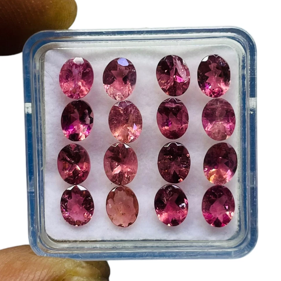 16 Stück Natürlich Rubellit Rosa Turmalin 5x4mm Oval Schnitt Locker Edelsteine - Bild 2 von 4