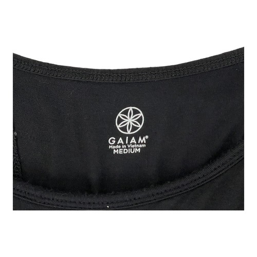 GAIAM Top Women's Size MEDIUM Black Active T-Shirt Split Back Activewear - Picture 4 of 4