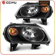 Headlights Assembly For 2006-2011 Chevy HHR Black Housing w/Reflector Pair