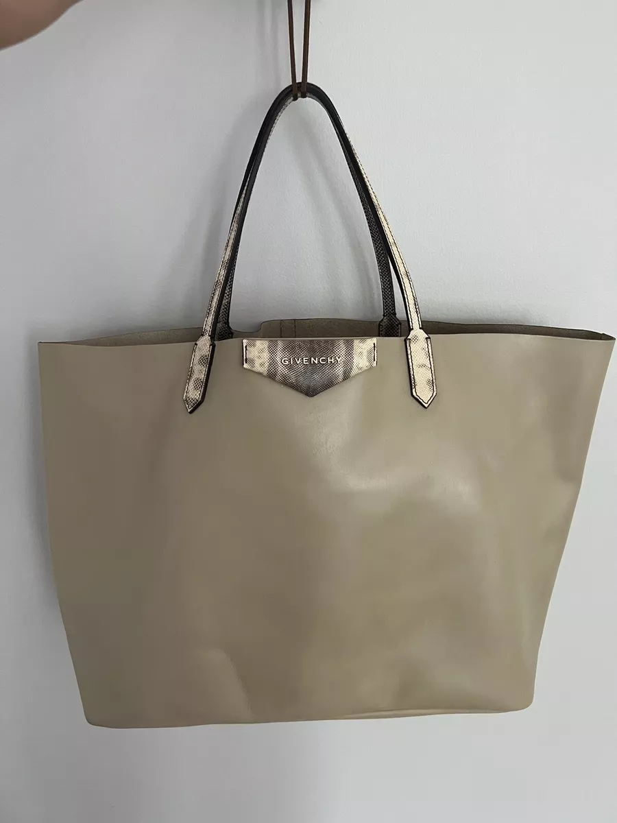 Givenchy Antigona Large tote bag beige with snake skin handle