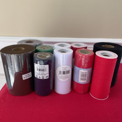 Lot Of 10 Tulle Rolls — 7 New And Sealed! Crafts, Decor, Party Decor, Costumes