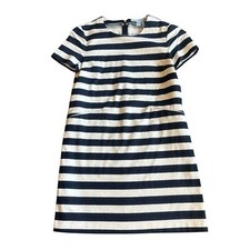 Draper James White Navy Stripe Shift Dress Nautical Vacation Travel Size 6 Women