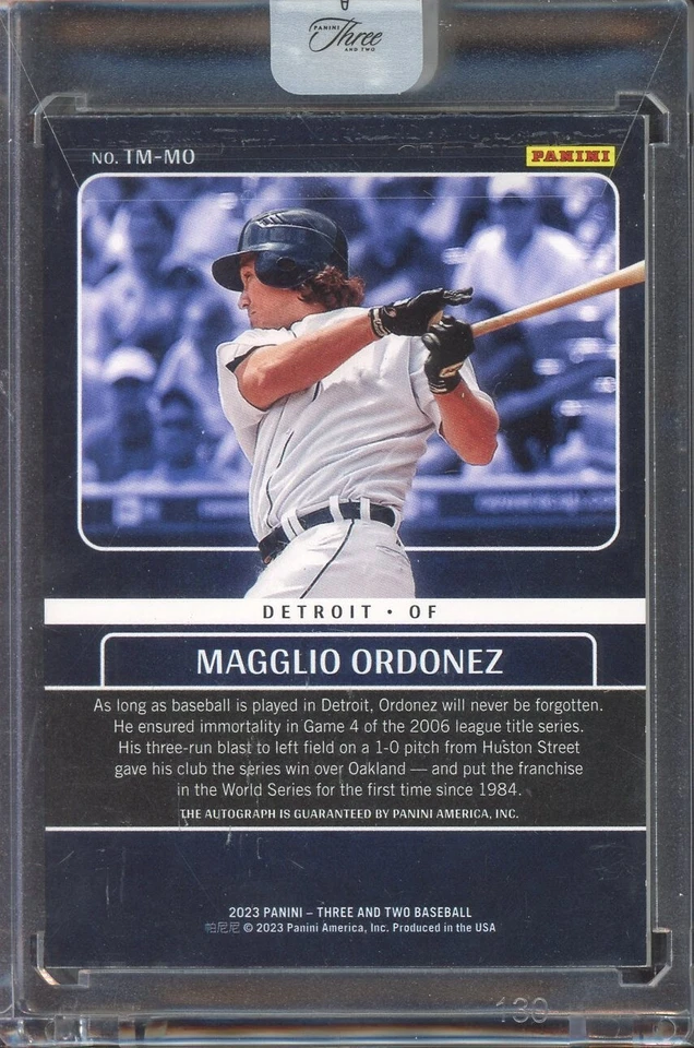 2023 Panini Three & Two Timeless Moments Auto Holo Gold Magglio Ordonez 6/8 - Image 2 of 2