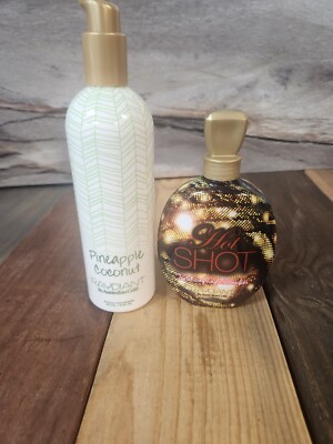Australian Gold Hot Shot Tingle Tanning Lotion Pineapple Coconut Moisturizer