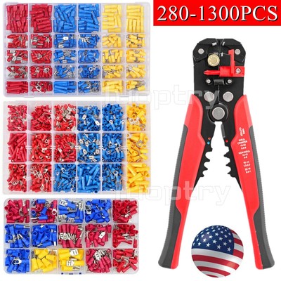 1300PCS ELECTRICAL WIRE TERMINALS ASSORTMENT SET INSULATED CRIMP CONNECTOR SPADE