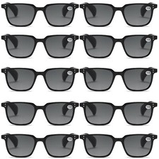 10PK Mens Womens Magnified Full Tinted Lens Sun Readers Reading Sunglasses UV400