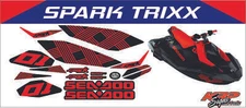 SEADOO SPARK TRIXX Red & Black Graphics / Decal / Sticker Kit