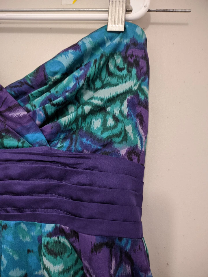 Vestido Moulinette Soeurs Mujer 0 Púrpura Sin Tirantes Acampanado Imperio Floral Geométrico Foto 4 de 4