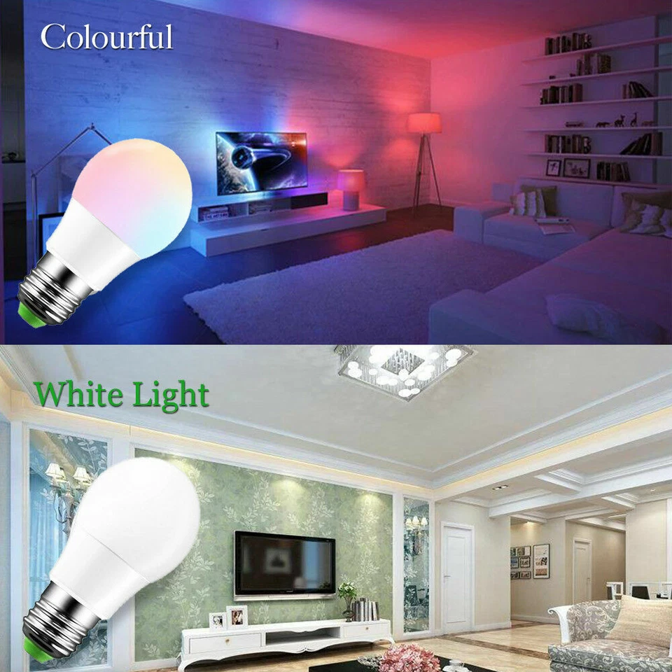 4Pcs E26 RGB RGBW LED Light Bulb Multicolor Changing Magic Lamp w/Remote Control - Image 3 of 4