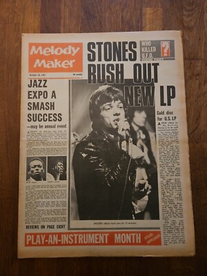 Melody Maker January October 28th 1967 , The Rolling Stones Jagger New LP Cover