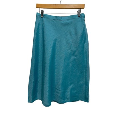 Terry Lewis Teal Solid A-line Skirt Size 8 NWT