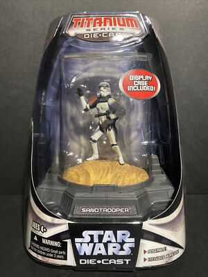 Star Wars Titanium Series (2006) Die-Cast Sandtrooper Figure w/ Display Case