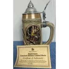 Budweiser Anheuser Busch Beer Stein, A Series 32046 Handcrafted Limited Edition