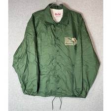Vintage Birdie By Richard A. Leslie Golf Nylon Snap Front Jacket Mens Green XL
