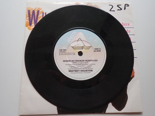 WHITNEY HOUSTON - WHERE DO BROKEN HEARTS GO VG 7" SINGLE 45 RPM UK PRESS 1987 - Picture 3 of 6