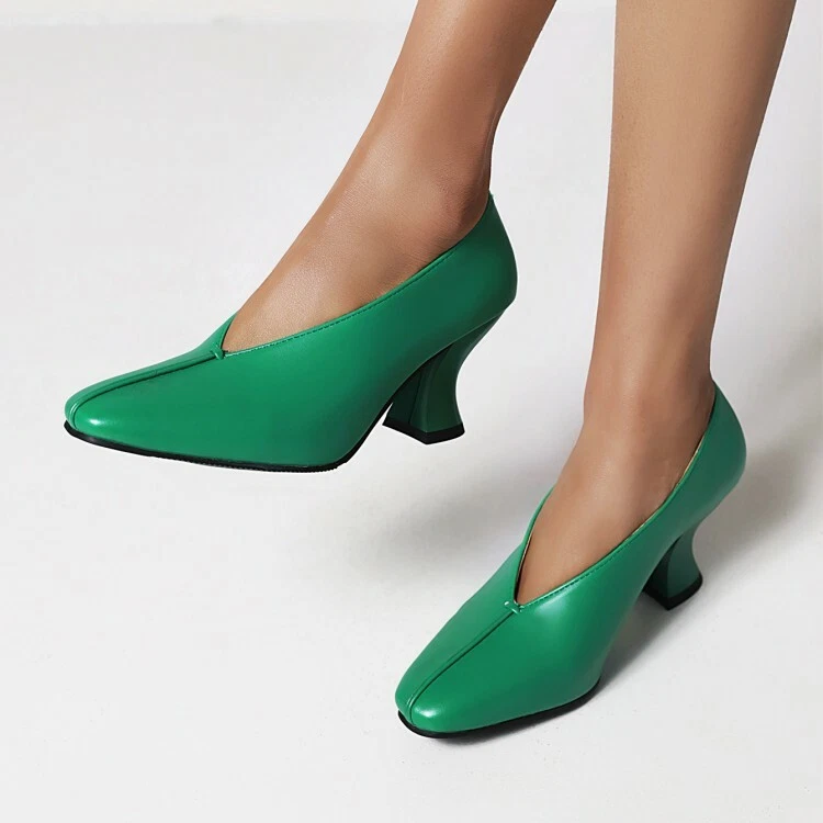 Square toe mid heel shoes sales