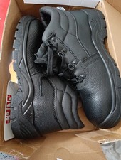 Image of Chukka safety work boots Leather steel toe cap Black size 7  work