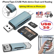 4 in 1 SD/TF Card Reader OTG USB-C to USB 3.0 Adapter Android iPhone Tablet PC🔥