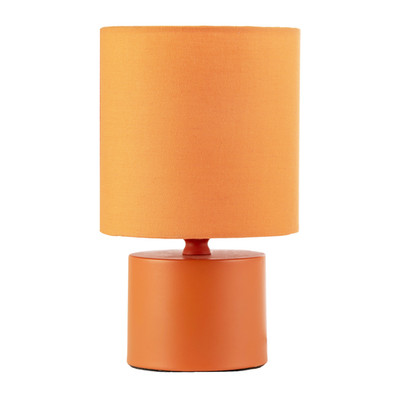 Moderne lebendige staubige orange Tischlampe mit Baumwollstoff Trommelschirm von Happy...