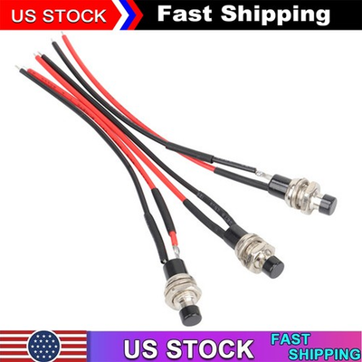 #ad Mini 12V Push Button Switch Momentary ON OFF N O SPST Pre Wired 3 Pack Set $6.99