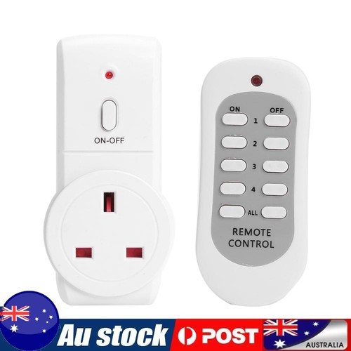 UK Plug House Power Outlet Light ON/OFF Switch Socket Wireless Remote ...