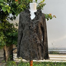 True Vintage Trent Nathan ruffle blouse • Size 12 • Made in Australia