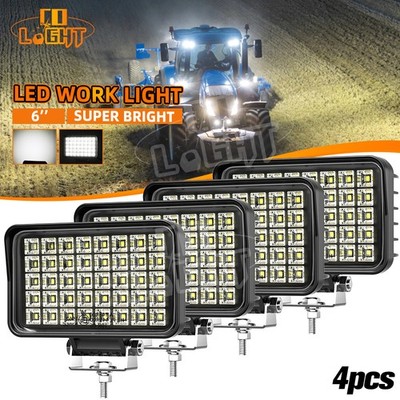 4x 6 Zoll LED Arbeitsscheinwerfer 24V Flutlicht LKW Traktor Bagger Gabelstapler
