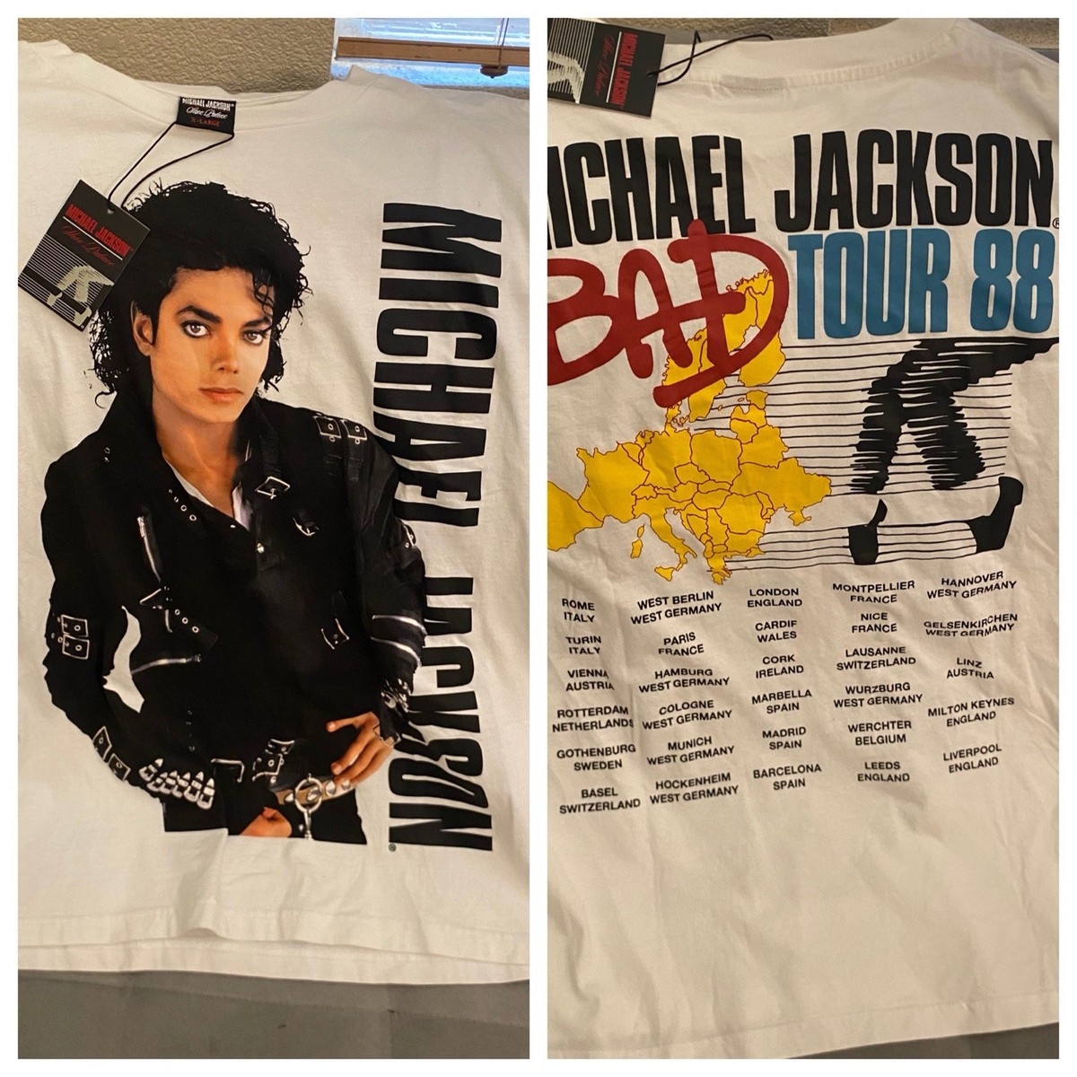 Rare Michael Jackson Bad Tour '88 White Shirt Licensed Replica NWT