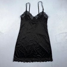 Vintage 1970s Kayser Lingerie Slip Dress Sleepwear Full Sweep Nightgown Lace 70s