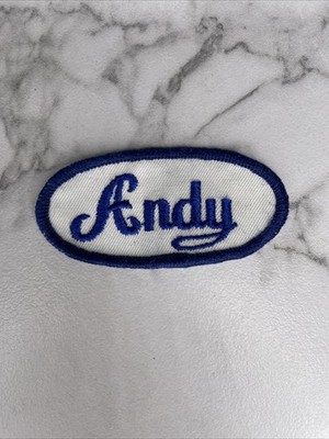 Vintage ANDY Name Tag Work Shirt Job Uniform Embroidered Sew On Patch B11