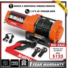 X-bull Atv Winch Kit 3500lbs Synthetic Rope Remote Control 2pcs Utv Boat 12v
