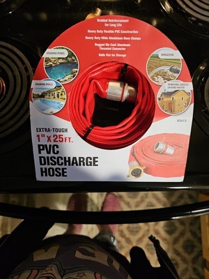 1'' x 25' Discharge Evacuation Hose Water Pump Fire hose Lay Flat