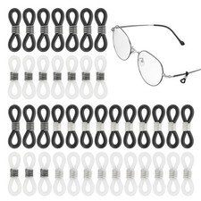 100 Pack Eyeglass Chain Connector for Sunglasses, Dark Gray/White Metal Spring