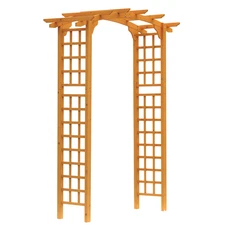 7.5FT Outdoor Garden Arch Arbor Trellis Wooden Wedding Gateway Lawn Yard Decor