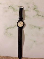SEIKO CHARIOT 6431-5160 Quartz Watch Ivory Dial Black Case Black Band