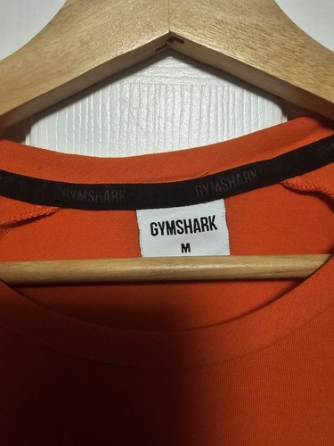 Gymshark Orange Logo T Shirt Curved Bottom Sz M - Picture 4 of 5