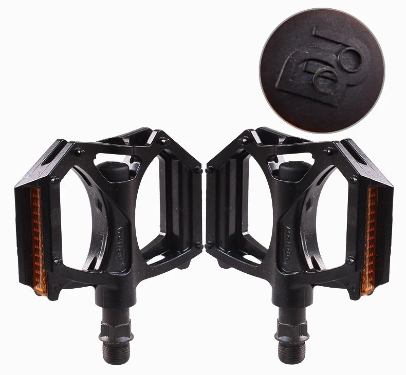 Wellgo M195-DU Aluminio Bicicleta de Carretera de Montaña Pedales DU Pedal Plano Reflector Negro Foto 3 de 4