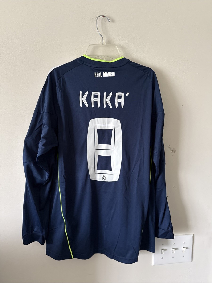 Men's adidas Kaka #8 Real Madrid 2010-11 Away Long Sleeve Jersey