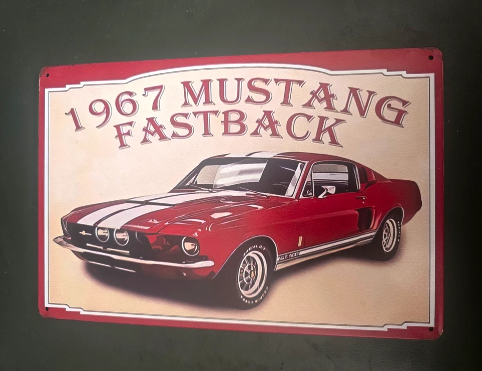 Mustang 1967 Fastback Blechschild Verkehr & Technik Querformat 20×30 - Bild 1 von 1