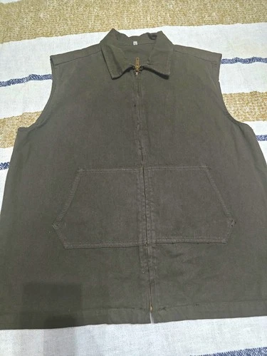 90s Marithe Francois Girbaud Reworked Canvas Utility Vest Olive Green Made In US - product listing photo