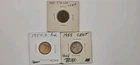 Lot Of 3 Wheat Pennies - 1927, 1954-D & 1955.  Unc & Proof Details