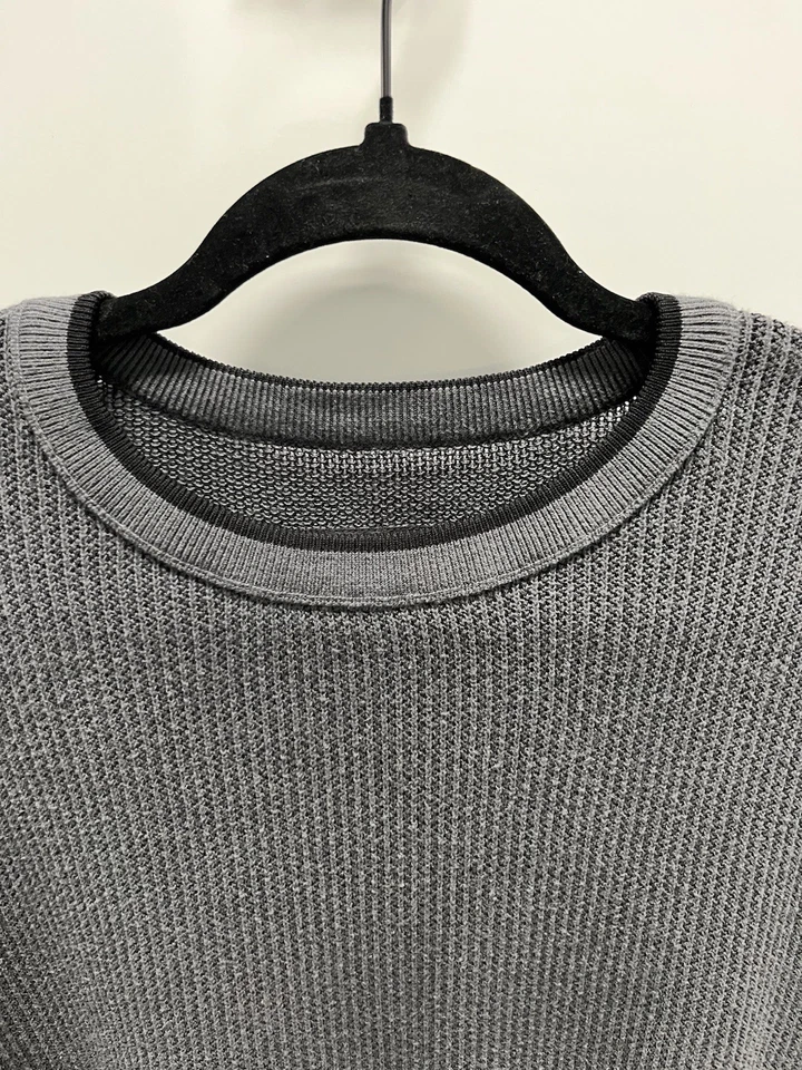 Rag & Bone Crewneck Mens Large Cotton Casual Pullover Grey/Black - Image 4 of 4
