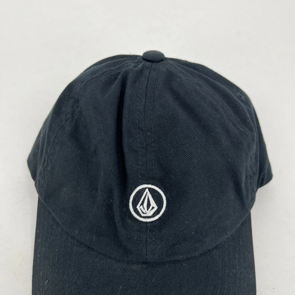Volcom Strapback Hat Adult One Size Black Dad Cap Cotton Stone Logo - Image 3 of 4
