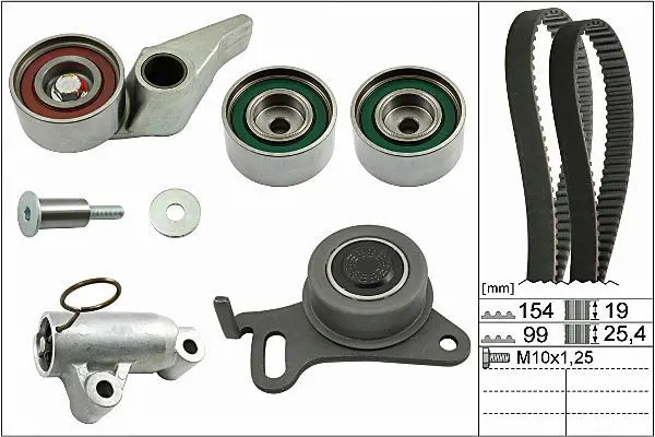 Kit cinghia distribuzione 20-1813 HEPU per MITSUBISHI L200 / TRITON