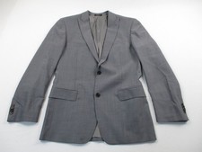 John Varvatos Wool Blazer Jacket Mens 38R Gray Striped Tailored Fit Stretch