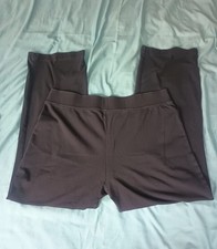 Lands End XL Starfish Pull On Black Pants Straight Leg Elastic Waist 30" Inseam