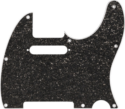 Genuine Fender Hybrid Glass/Glitter Telecaster S/S Pickguard, Dark Gray Sparkle