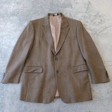Jos A Bank Blazer Mens 46 Long Brown Herringbone Wool Two Button Single Vent
