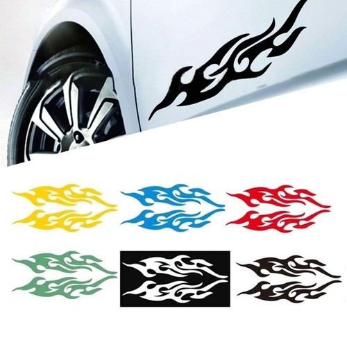 Enhanced Look Flame Vinyl Decal Sticker for Car Motorcycle Gas Tank