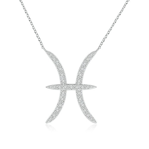 Diamond Pisces Zodiac Sign Pendant 